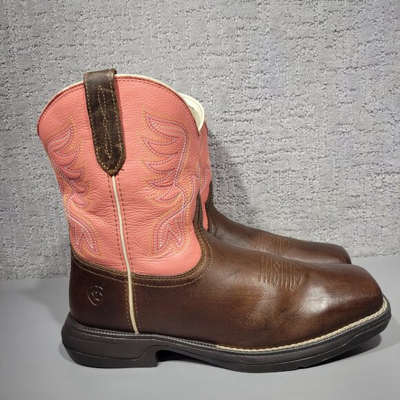 Ariat Anthem Shortie Myra Women’s Size US 10B Brown Pink Leather Cowboy Boots. - Picture 2 of 12